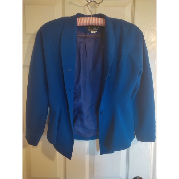 PSI by Alvin Bell Fitted Blue Jacket Size 4 Vintage. Comes with Shoulder Pads - Picture 3 of 8